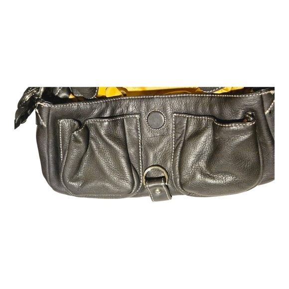 Donald J Pliner Black Leather Shoulder Bag Size Small - Picture 7 of 16